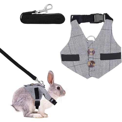 Esshogo Kaninchen Harness Leash Weiche, Kaninchen Geschirr mit Leine Verstellbares Weiches Hasengeschirr Spazierengehen, Kaninchen Kleintier Walking Harness Weste Leine Blei Esshogo Kaninchen Harness Leash Weiche, Kaninchen Geschirr mit Leine Verstellbares Weiches Hasengeschirr Spazierengehen, Kaninchen Kleintier Walking Harness Weste Leine Blei von Esshogo