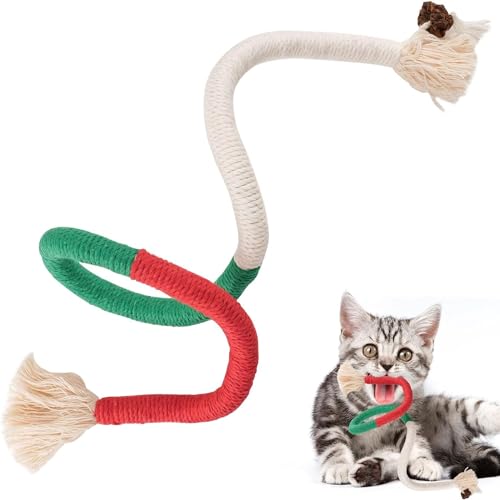 Esshogo Katzenspielzeug Beißseil, Katzen Kausticks, Seilspielzeug für Aggressive Kauer - Interaktives Katzen-Teaser-Zauberstab-Seil - Natürlicher Teaser-Zauberstab für Katzen Esshogo Katzenspielzeug Beißseil, Katzen Kausticks, Seilspielzeug für Aggressive Kauer - Interaktives Katzen-Teaser-Zauberstab-Seil - Natürlicher Teaser-Zauberstab für Katzen von Esshogo