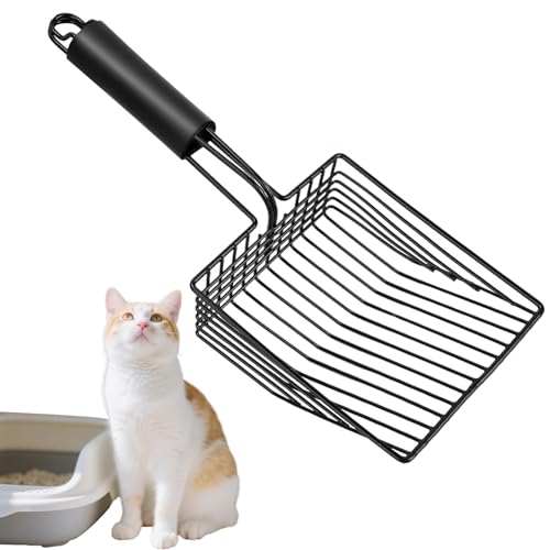 Esshogo Katzenstreuschaufel, Haustier Metallschaufel, Katzen Schaufel für klo, Katzenstreuschaufel aus Metall, Schaufel katzenklo, Schnell Siebende Tiefe Schaufel für Haustier Katzen und Hunde von Esshogo