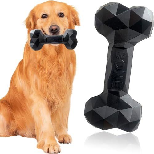 Esshogo Kauspielzeug Hund Knochen Gummi, Hundespielzeug Kauspielzeug, Hundespielzeug zur Zahnreinigung, Hunde Kauknochen unzerstörbar Schwarz Größe:S Esshogo Kauspielzeug Hund Knochen Gummi, Hundespielzeug Kauspielzeug, Hundespielzeug zur Zahnreinigung, Hunde Kauknochen unzerstörbar Schwarz Größe:S von Esshogo