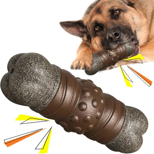 Esshogo Kauspielzeug für große und mittelgroße Hunde mit quietschenden Geräuschknochen, putzen, zähne kauen, zur Förderung gesunder Zähne, Kauknochenförmige Reinigung Esshogo Kauspielzeug für große und mittelgroße Hunde mit quietschenden Geräuschknochen, putzen, zähne kauen, zur Förderung gesunder Zähne, Kauknochenförmige Reinigung von Esshogo