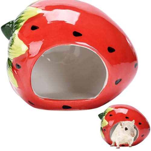 Esshogo Kleintierversteck Hamster, Erdbeer-Form Kleintierversteck Hamster Versteck Liebenswürdig, Kleintier Keramik Versteck Höhle Esshogo Kleintierversteck Hamster, Erdbeer-Form Kleintierversteck Hamster Versteck Liebenswürdig, Kleintier Keramik Versteck Höhle von Esshogo