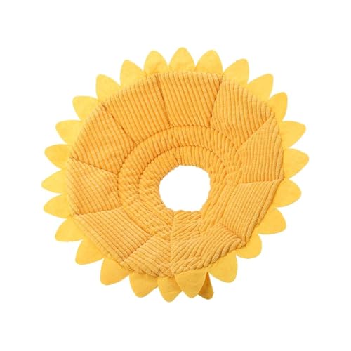 Esshogo Schutzkragen Halskrause, Schutz Aufblasbaren Kragen für Hunde Und Katzen Einstellbare Haustier Recovery Kragen mit Weiche Kante Sunflower Design, Elizabethanisches Haustierhalsband von Esshogo
