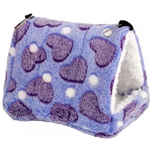 Esshogo Winterwarmes Hamsterbett, Ratten Hängematte, Meerschweinchen Kuschelhöhle Plüsch Kuschelbett Versteckkäfig für Vogel Ratte Frettchen Eichhörnchen Kleines Haustier, 20 * 16 * 19cm(Lila) von Esshogo