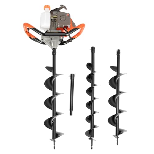 Benzin Erdbohrer 72CC, 2-Takt Erdlochbohrer 2300W Gartenbohrer Erdbohrgerät mit 3 Bohraufsätzen und 1L Fuel Tank Pfahlbohrer Set Handhel Bagger Benzin Erdbohrer 72CC, 2-Takt Erdlochbohrer 2300W Gartenbohrer Erdbohrgerät mit 3 Bohraufsätzen und 1L Fuel Tank Pfahlbohrer Set Handhel Bagger von Estabeter