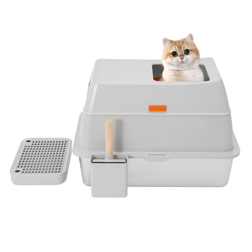 Katzenklo Geschlossen, 40x60 cm Katzentoilette Edelstahl mit Trittstufe, 20L Fassungsvermögen, Geräumig für Katzen bis 15 kg, Katzentoiletten Katzenklo Geschlossen, 40x60 cm Katzentoilette Edelstahl mit Trittstufe, 20L Fassungsvermögen, Geräumig für Katzen bis 15 kg, Katzentoiletten von Estabeter