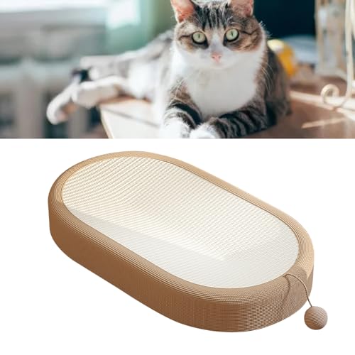 Estink Abriebfestkatze Kratzpads Schüssel Ovales Design Starker Kratzerwiderstand für Innenscheibenmaterial (Ohrenlose Einzelfarbe) von Estink