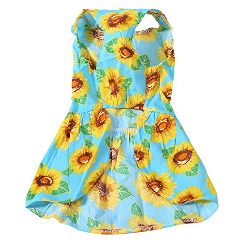 Estink Blumenhundkleid Süßes Gänseblümchen Muster Charmant Auffällige Teetasse Pudel Chihuahuas (L) von Estink