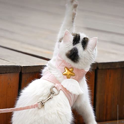 Estink Cat Vest -Kabelbaum Leine Einstellbare Leichte Nutegelflügel für Kätzchen, Anti -Breakaway Haustiervorräte für Tägliche Spaziergänge (XXL (4–6 kg)) von Estink