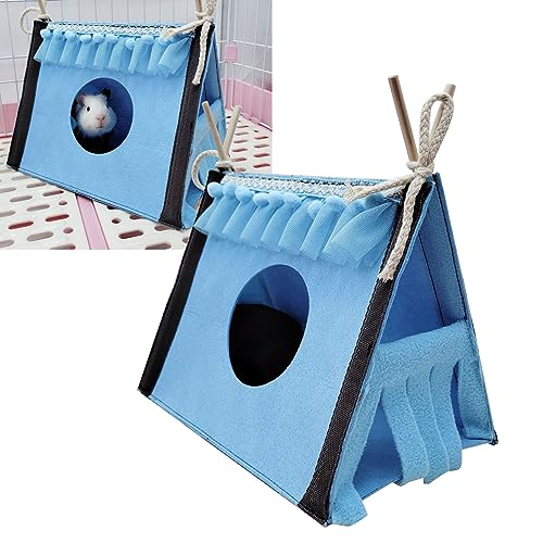 Estink Hasen Versteck Zelt Zelt Weich Filz Meerschweinehacktunnelhaus für Kleine Tiere (Blue) von Estink