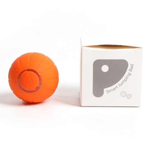 Estink Haustiere Silikon Rolling Ball Wiederaufladbares Spielzeug mit Hindernisvermeidung für Hunde Katzen Innenaktivitäten (ORANGE) von Estink