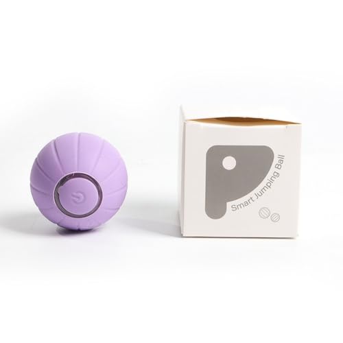 Estink Haustiere Silikon Rolling Ball Wiederaufladbares Spielzeug mit Hindernisvermeidung für Hunde Katzen Innenaktivitäten (Purple) von Estink