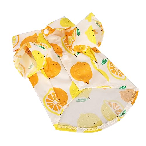 Estink Hund Cooler Sommerhemden Zitronendruck Hawaiian Hemd Atmungsaktiven Baumwollstoff, Kragen für Frühlings- und Sommerkleidung ab. (S) von Estink