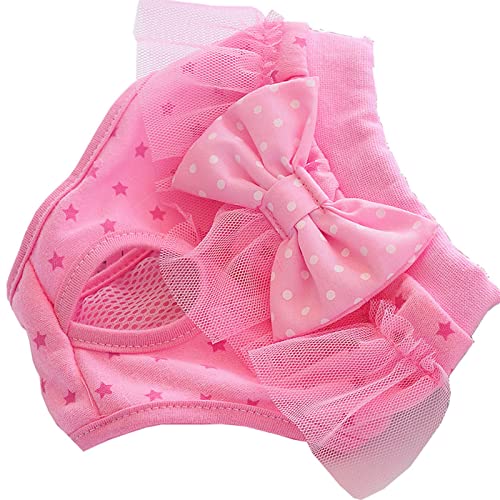 Estink Hunde Physiologische Shorts Bogendesign Schwanz Öffnen Waschbarer Wiederverwendbarer Hunde Menstruationshose Chihuahuas Yorkies (M) von Estink