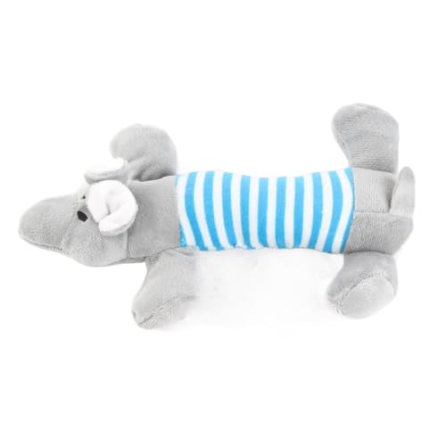 Estink Hundequietschende Plüschspielzeugtierform mit Eingebauten Quietschern, Haustierplüschspielzeug -Kinderkrankheiten, Spaßig Interaktives Spielzeug für Welpen Katzen (Elefant) von Estink