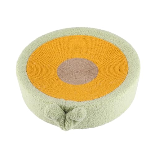 Estink Katzenkratzer -Bett Premium Sisal Runde Form für das Schärfen von Krallen mit Müllfunktion für Alle Jahreszeiten - 15,4 Zoll Durchmesser Katzenpad (Avocado) von Estink