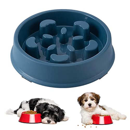 Estink Langsame Feeder Dog Bowl Anti -Erstickungs -Puzzle Schüssel für Haustierversorgungen, Interaktiv und Spaß für Hunde, Plastik (Tiefes Blau) von Estink