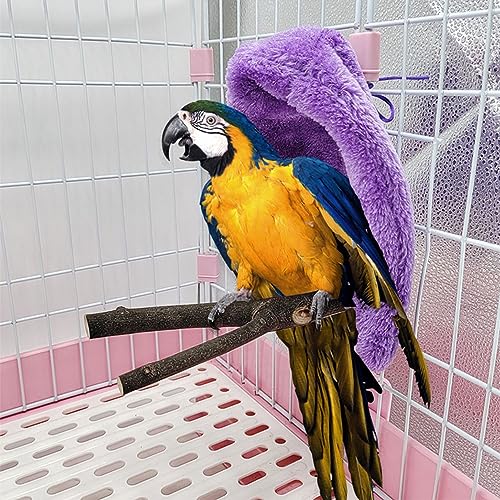Estink Papagei Vogeldecke Gemütliche Baumwoll Samt Windschutz für Graue Papagei Amazona Eclectus Cockatoo Herbst Winter Medium Große Vögel (violett) von Estink