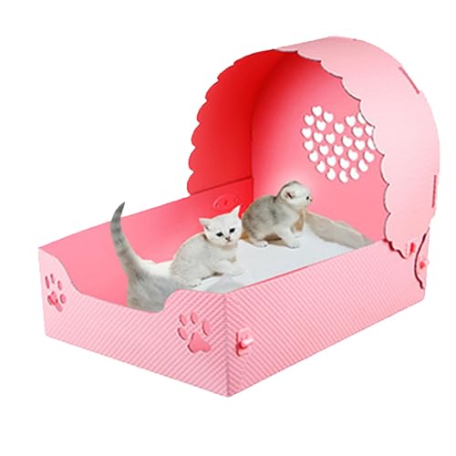 Estink Prinzessin Haustier Bett Kratzfestes Katzenbett für Zuhause, Waschbares Katzen Haustier Schlafbett für Kleine Hunde, Teddy -Hunde, Katzen (Rosenate) von Estink