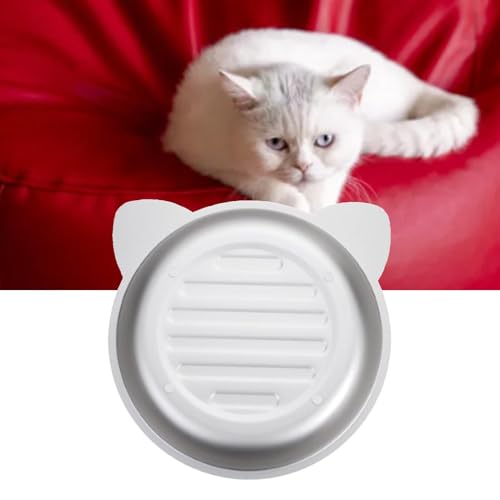 Estink Runde Katzenohr -Aluminium -Haustierkühlbett Konkav und Konvexes Beckenboden Aluminium Katzenbett für Haustiere (Gestreifte Version) von Estink