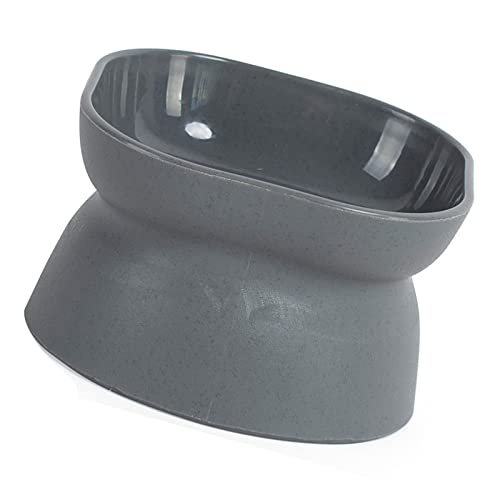 Estink Tilted Pet Bowl für Hundekatze - Erhöhte Katzenschüssel für eine Verbesserte Verdauung - Leicht zu Reinigen Antislip Kitty Bow (dunkelgrau) von Estink