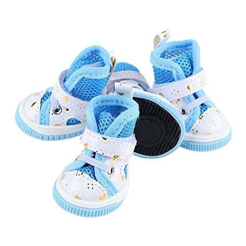 Estink Weiche Hundehuhe mit Starkem Griff, Stilvolle Hundestiefel für Tägliche Kleidung, 4pcs Haustierpfotenschutz für Kleine Hunde (3#) von Estink