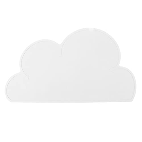 Silikon-Haustier-Futtermatte in Wolkenform, rutschfest, wasserdicht, mit erhöhtem Rand, Design für Hund und Katze (weiß) von Estink