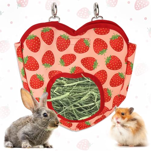 Heu-Futtertasche für Kaninchen, Erdbeere, Meerschweinchen, hängend, mit Loch, Haustier-Aufbewahrungsspender für Chinchilla, Hamster, Hase, kleine Haustiere Heu-Futtertasche für Kaninchen, Erdbeere, Meerschweinchen, hängend, mit Loch, Haustier-Aufbewahrungsspender für Chinchilla, Hamster, Hase, kleine Haustiere von Estivaux