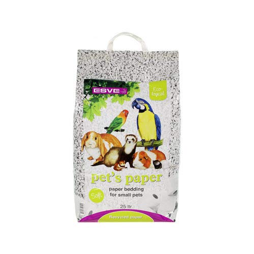 Esve Tierstreu - Papiertierstreu, Unparfümiert, 10 Liter, für Katzen und Kleintiere von Esve