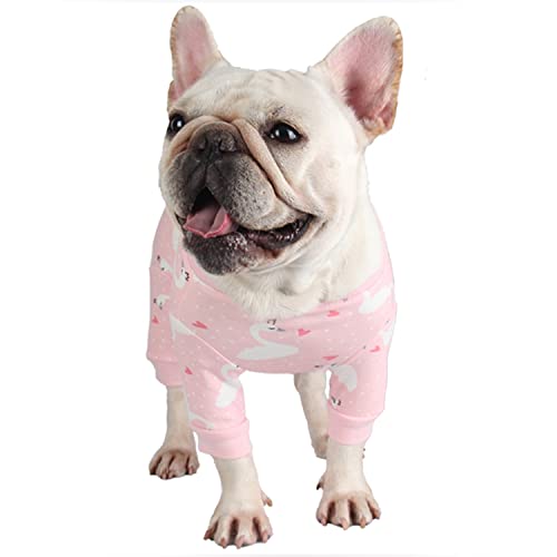 Etdane Chirurgischer Genesungsanzug für Hunde, nach Operationen, langärmelig, für weibliche und männliche Hunde, Alternative zu E-Halsband, rosa Schwan, Größe L von Etdane