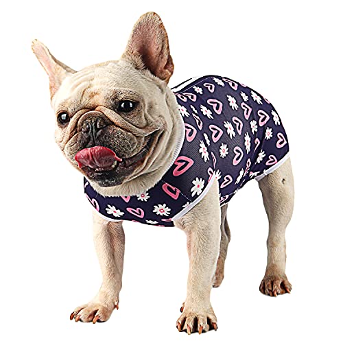Etdane Recovery Suit for Dog Cat After Surgery Dog Surgical Recovery Onesie Female Male Pet Body Hund Cone Alternative Bauchwunden Protector Love/Flower/Small von Etdane
