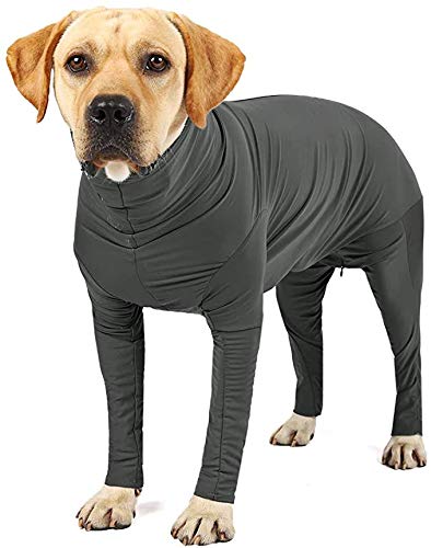 Etdane Dog Onesie Surgery Recovery Suit Prevent Shedding Hair Sport Shirt Anxiety Jumpsuits Pure Gray Large von Etdane