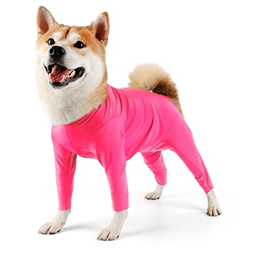 Etdane Hunde-Body / Einteiler für den Genesungsanzug, für Operationen, Sport-Shirt, reduziert Angstzustände, knallend, Größe M, Rosa von Etdane