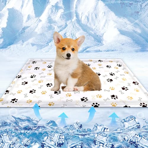 Kühlmatte für Hunde & Katzen,50 X 40cm Kühlmatte Hunde,Selbstkühlende Hundematte,Dog Cooling Mat Für Kleine Grosse Hunde,Kühldecke Hundebett für Zuhause Unterwegs Oder im Auto, Waschbar, Sommer Kühlmatte für Hunde & Katzen,50 X 40cm Kühlmatte Hunde,Selbstkühlende Hundematte,Dog Cooling Mat Für Kleine Grosse Hunde,Kühldecke Hundebett für Zuhause Unterwegs Oder im Auto, Waschbar, Sommer von Eteiylt