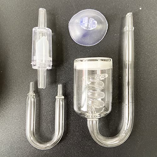 Eterspr CO2 Diffusor Spiral Glas, U-förmiges CO2-Zerstäubersystem, Aquarium CO2 Diffusor, Rückschlagventil, U Form Glasrohr, Saugnapf, für CO2-Ergänzung für Aquarien Eterspr CO2 Diffusor Spiral Glas, U-förmiges CO2-Zerstäubersystem, Aquarium CO2 Diffusor, Rückschlagventil, U Form Glasrohr, Saugnapf, für CO2-Ergänzung für Aquarien von Eterspr