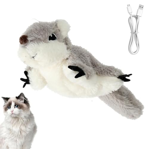 Interaktives Katzenspielzeug - Simulierter Zwitschernder Vogel, Elektrisch Flatternd, Flappy Bird Cat Toy von Eteslot
