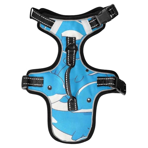 Chaleco para perro Hundegeschirr, reflektierend, für Chihuahua-Training, mit Griff, Größe M, Cartoon-Motiv blauer Delfin Chaleco para perro Hundegeschirr, reflektierend, für Chihuahua-Training, mit Griff, Größe M, Cartoon-Motiv blauer Delfin von EtherSpher