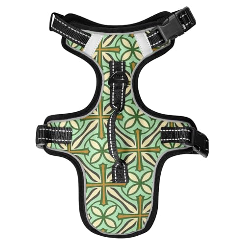 Chaleco para perro Hundeweste mit Griff, Vintage-Kreuz, reflektierend, für Dobermann, Nachtspaziergänge, mit Griff, Größe M, Grün von EtherSpher