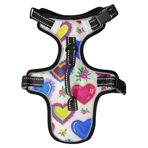 Chaleco para perro Hundewesten im Retro-Stil mit Herzmotiv, bunt, reflektierend, für Haustiere, Wandern, wasserdicht, mit Griff, Größe M Chaleco para perro Hundewesten im Retro-Stil mit Herzmotiv, bunt, reflektierend, für Haustiere, Wandern, wasserdicht, mit Griff, Größe M von EtherSpher
