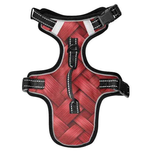 Chalecos Para Perros Hundegeschirr, Rattan-Ball-Textur, reflektierend, für Yorkie-Training, Kontrolle mit Griff, Größe M, Rot von EtherSpher