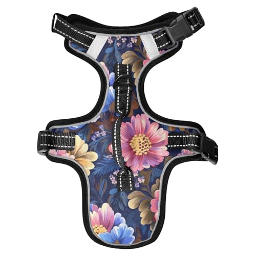 Chalecos para Perros Hundegeschirr, reflektierend, Retro-Stil, romantisch, Blumenmotiv, personalisierbar für französische Bulldogge, Wandern, Kontrolle, Größe M, Blau und Rosa Chalecos para Perros Hundegeschirr, reflektierend, Retro-Stil, romantisch, Blumenmotiv, personalisierbar für französische Bulldogge, Wandern, Kontrolle, Größe M, Blau und Rosa von EtherSpher
