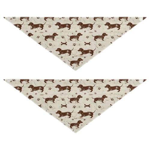 Dashshund Hundehalstuch, niedlich, Retro-Design, Druckknopf, weich, für Haustiere, Urlaubszubehör, Dekoration für Hunde und Katzen, 2 Stück Dashshund Hundehalstuch, niedlich, Retro-Design, Druckknopf, weich, für Haustiere, Urlaubszubehör, Dekoration für Hunde und Katzen, 2 Stück von EtherSpher