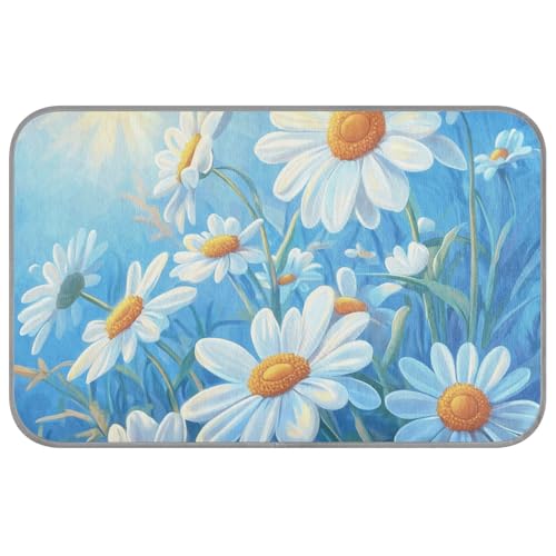 EtherSpher Blue Daisy Hello Sunshine Bloom Kühlmatte für Hunde, selbstkühlendes Bett für Outdoor-Katzen für Haustiere, Outdoor-Katzen, schnurlos, Camas frias para Perros M von EtherSpher