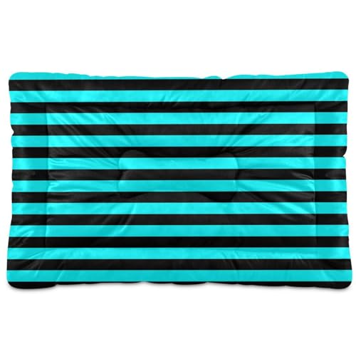 EtherSpher Blue-black Line Hundebett-Matte, waschbar, weich, rutschfest, für große, mittelgroße und kleine Hunde, 91,4 x 61 cm EtherSpher Blue-black Line Hundebett-Matte, waschbar, weich, rutschfest, für große, mittelgroße und kleine Hunde, 91,4 x 61 cm von EtherSpher