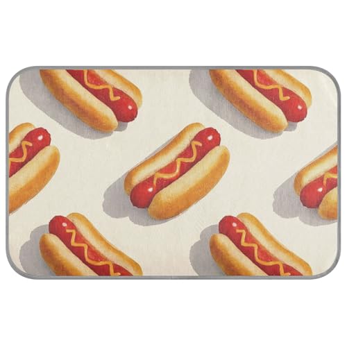 EtherSpher Cartoon Gourmet Hot Dog Sommer Kühlbett Selbstkühlende Betten für Katzen für Welpen, Hunde, draußen, wasserdichtes Klebeband, Frio para Perros M von EtherSpher