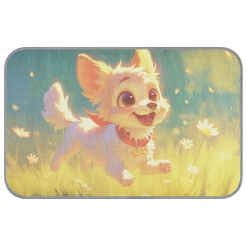 EtherSpher Chibi-Stil Cartoon niedlicher weißer Hund Sommer kühlende Haustiermatte selbstkühlende Pads für Hunde für Chihuahua Katze Outdoor Cute Manta Refrescante para perro M von EtherSpher