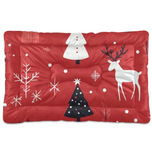 EtherSpher Frohe Weihnachten, roter Schneemann, Hirsch, waschbar, Haustier-Schlafmatte, rutschfest, weich, bequem, für große Jumbo, mittelgroße und kleine Hunde, 91,4 x 61 cm EtherSpher Frohe Weihnachten, roter Schneemann, Hirsch, waschbar, Haustier-Schlafmatte, rutschfest, weich, bequem, für große Jumbo, mittelgroße und kleine Hunde, 91,4 x 61 cm von EtherSpher
