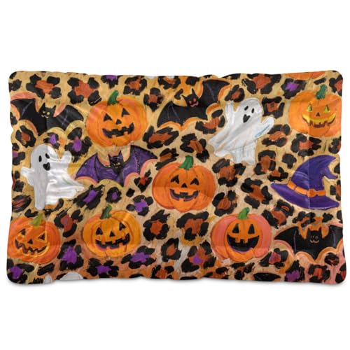 EtherSpher Halloween-Hunde-/Katzenbett mit Leopardenmuster, waschbar, rutschfest, weich, bequem, für mittelgroße und große Hunde, 91,4 x 61 cm, Orange EtherSpher Halloween-Hunde-/Katzenbett mit Leopardenmuster, waschbar, rutschfest, weich, bequem, für mittelgroße und große Hunde, 91,4 x 61 cm, Orange von EtherSpher