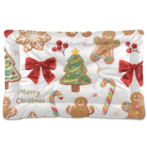 EtherSpher Hunde-Schlafmatratze, Motiv: Frohe Weihnachten, Cartoon-Lebkuchen, waschbar, weich, rutschfest, für mittelgroße und große Hunde, 91,4 x 61 cm, Braun EtherSpher Hunde-Schlafmatratze, Motiv: Frohe Weihnachten, Cartoon-Lebkuchen, waschbar, weich, rutschfest, für mittelgroße und große Hunde, 91,4 x 61 cm, Braun von EtherSpher