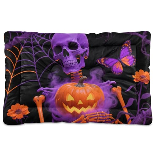 EtherSpher Hunde- und Katzenbett mit Halloween-Motiv, waschbar, weich, rutschfest, für mittelgroße und große Hunde, 91,4 x 61 cm, Gelb EtherSpher Hunde- und Katzenbett mit Halloween-Motiv, waschbar, weich, rutschfest, für mittelgroße und große Hunde, 91,4 x 61 cm, Gelb von EtherSpher